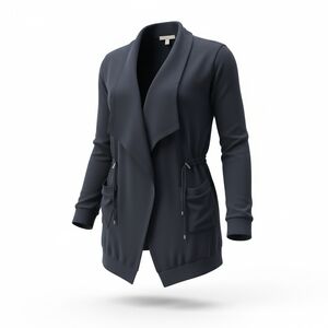 MICHEAL KORS Stylish Dark Gray Open Front Cardigan